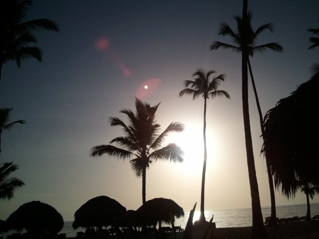A walk at sunrise on Bavaro Beach, Punta Cana, Dominican Republic.